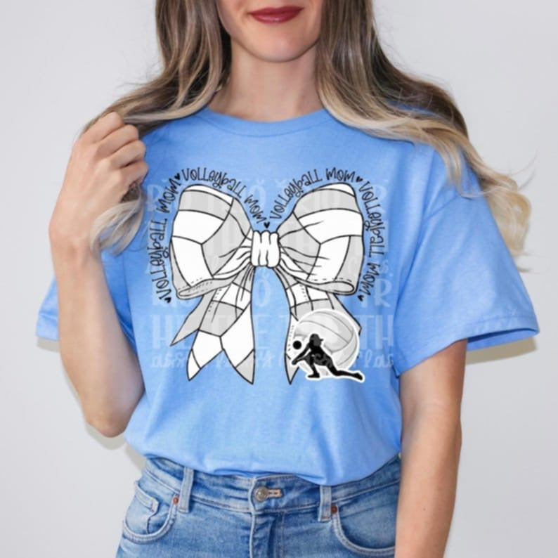 Volleyball mom bow 95128 DTF transfer