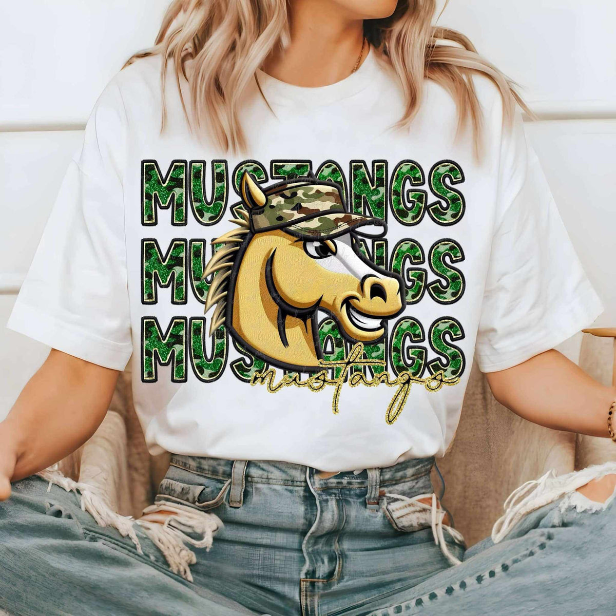 Mustangs camo stacked (VIRGO) 70551 DTF transfer