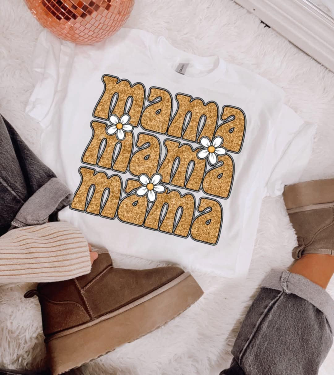 Mama gold stacked (Lyttle) 98296 DTF transfer