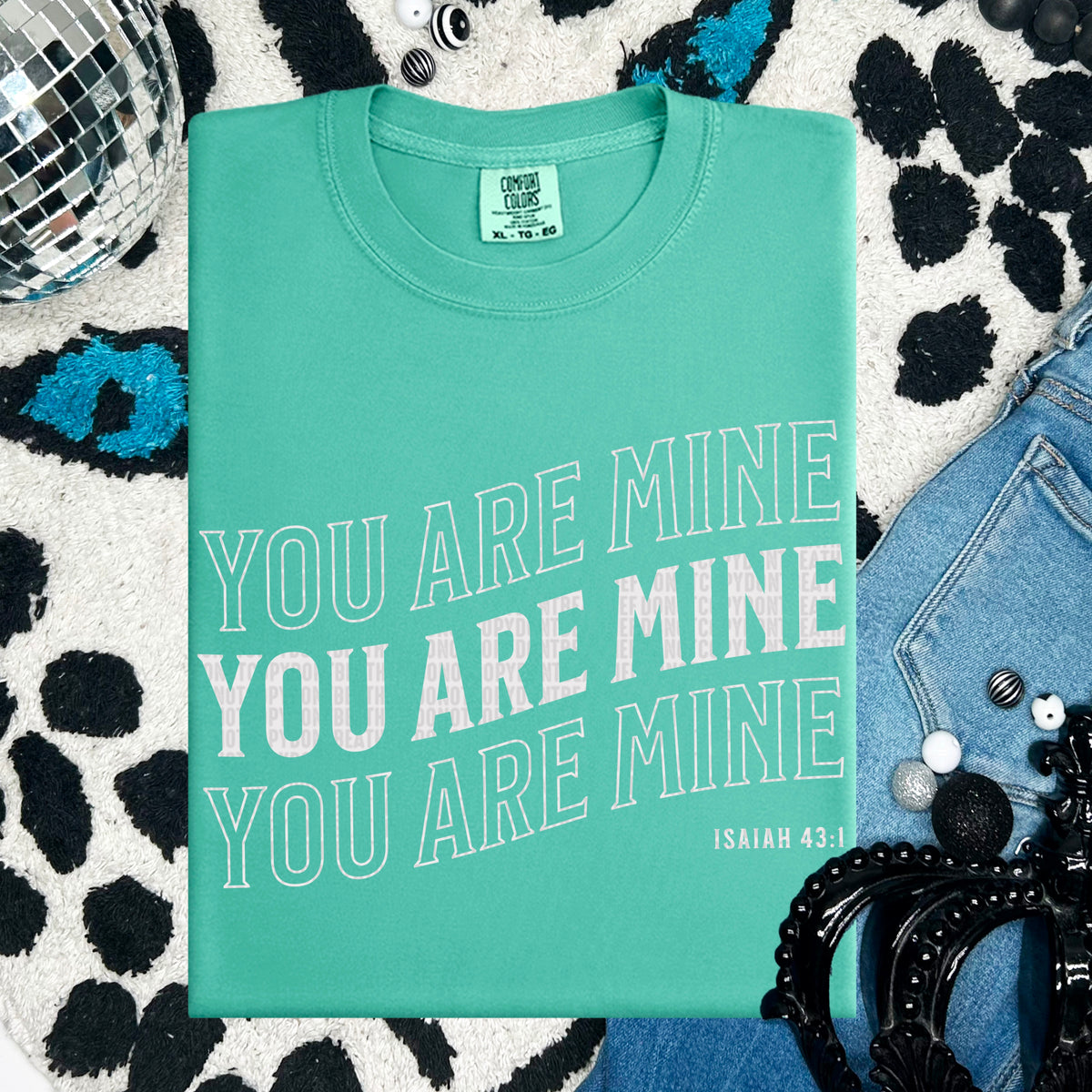 You are mine wavy WHITE 95522 DTF transfer
