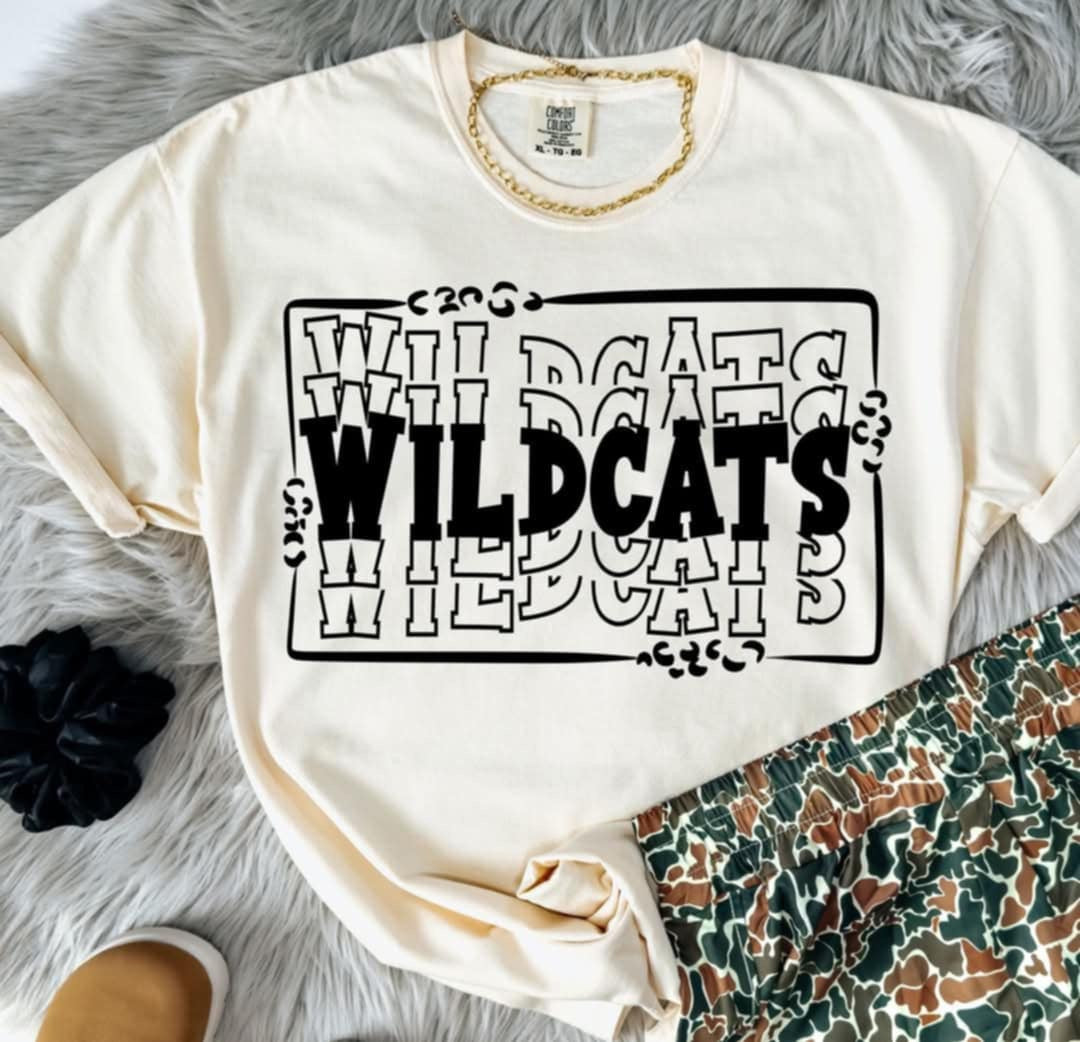Wildcats stacked with frame (S&G) 98129 DTF transfer
