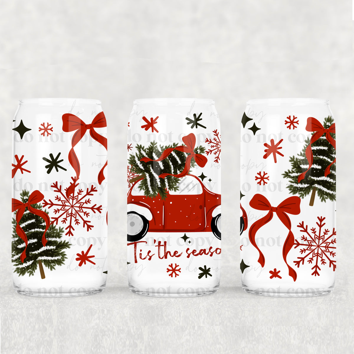 Tis the season red car (CSC) UV DTF WRAP