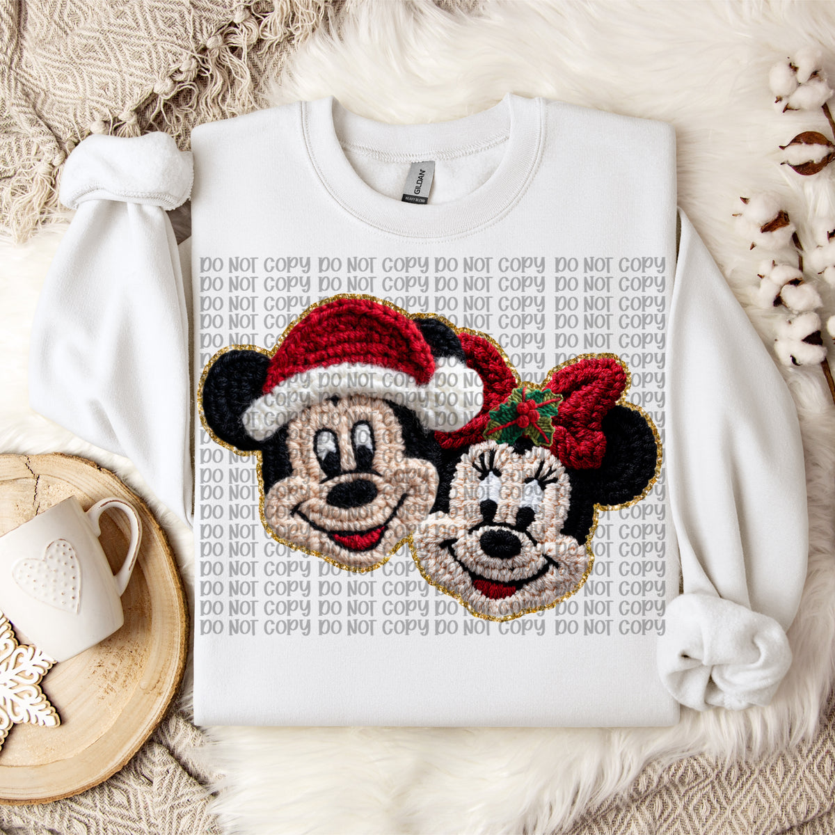 Faux Crochet boy and girl Mouse (VP) DTF transfer