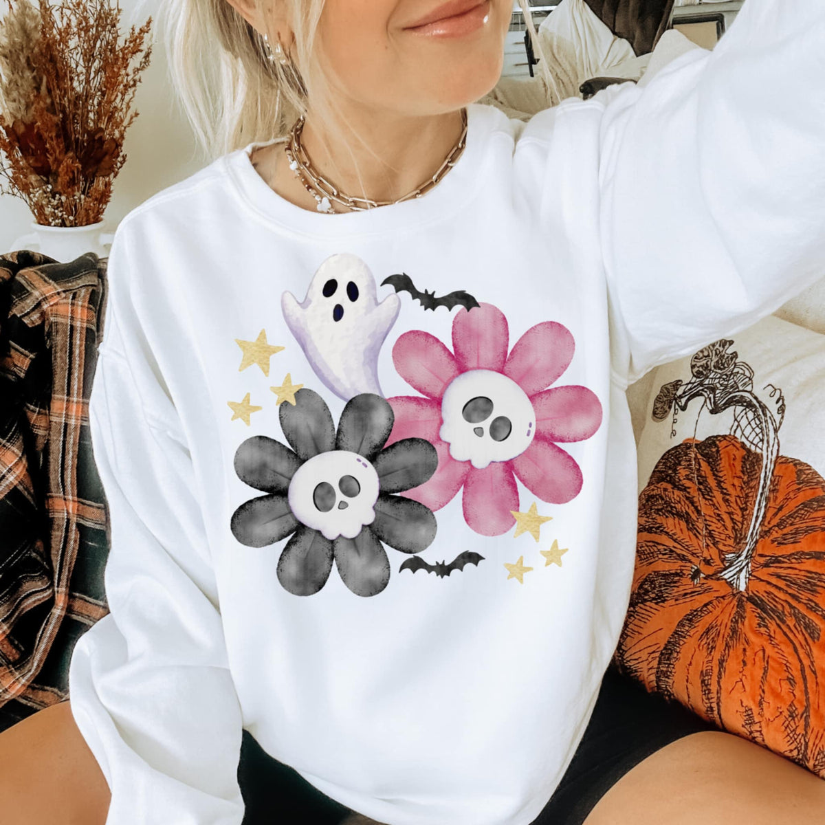 Skull flowers (LYTTLE) 92434 DTF transfer