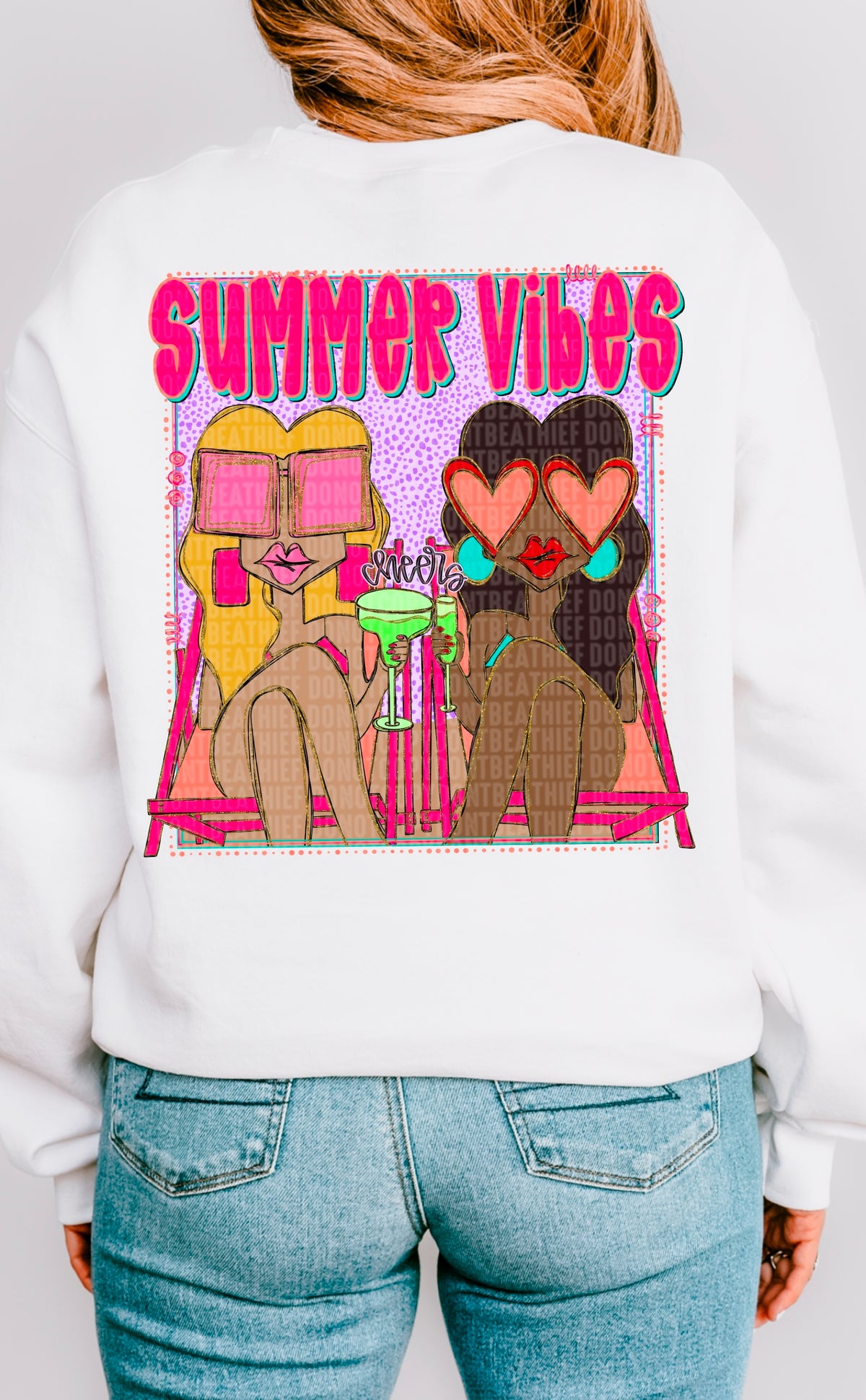 Summer vibes girls 8 106066 DTF transfer