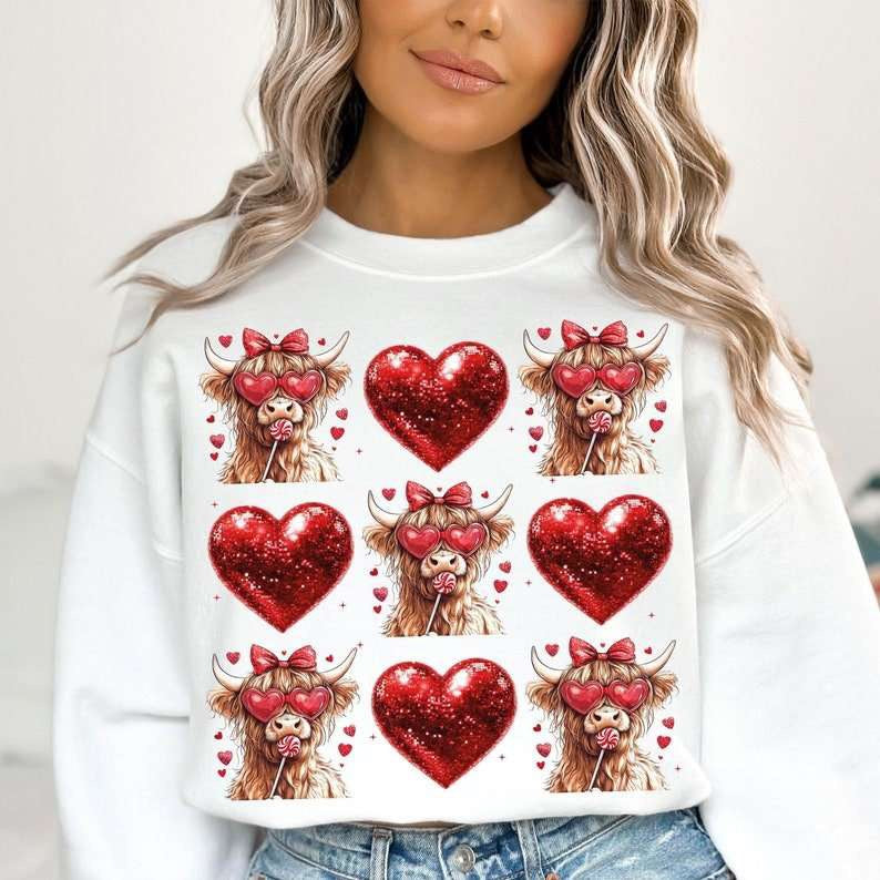 Valentine cow collage 80924 DTF transfer