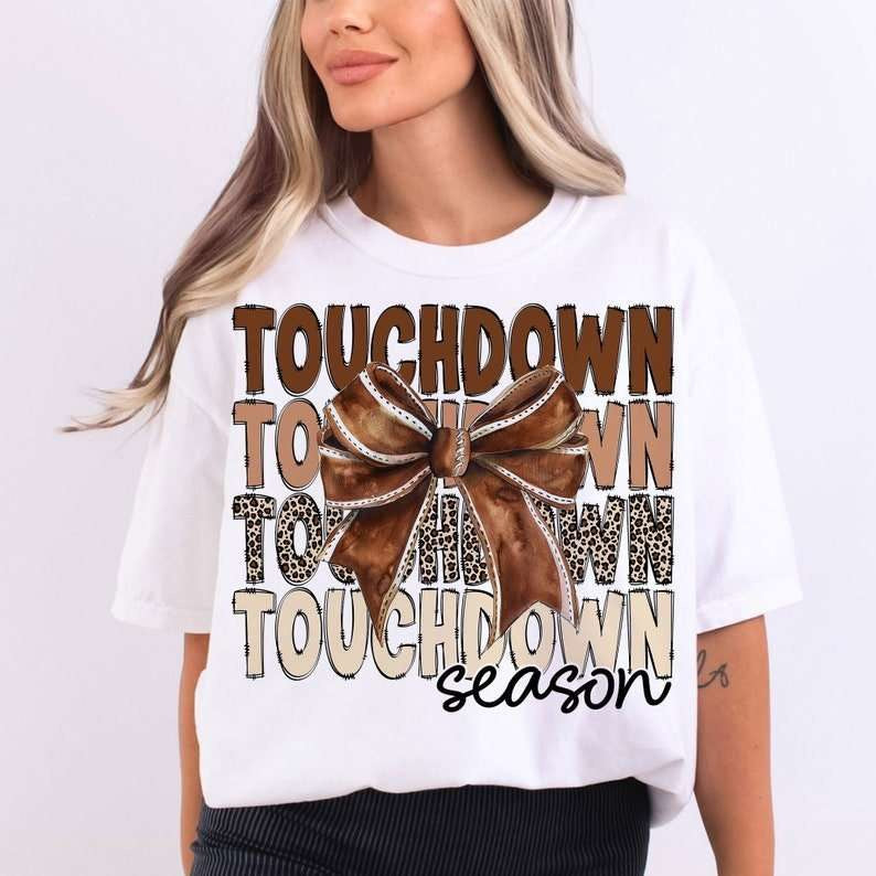 Touchdown season stacked football bow 80949 DTF transfer