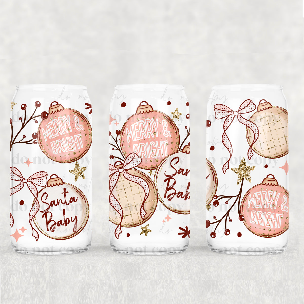 Santa Baby Ornaments (csc) UV DTF WRAP