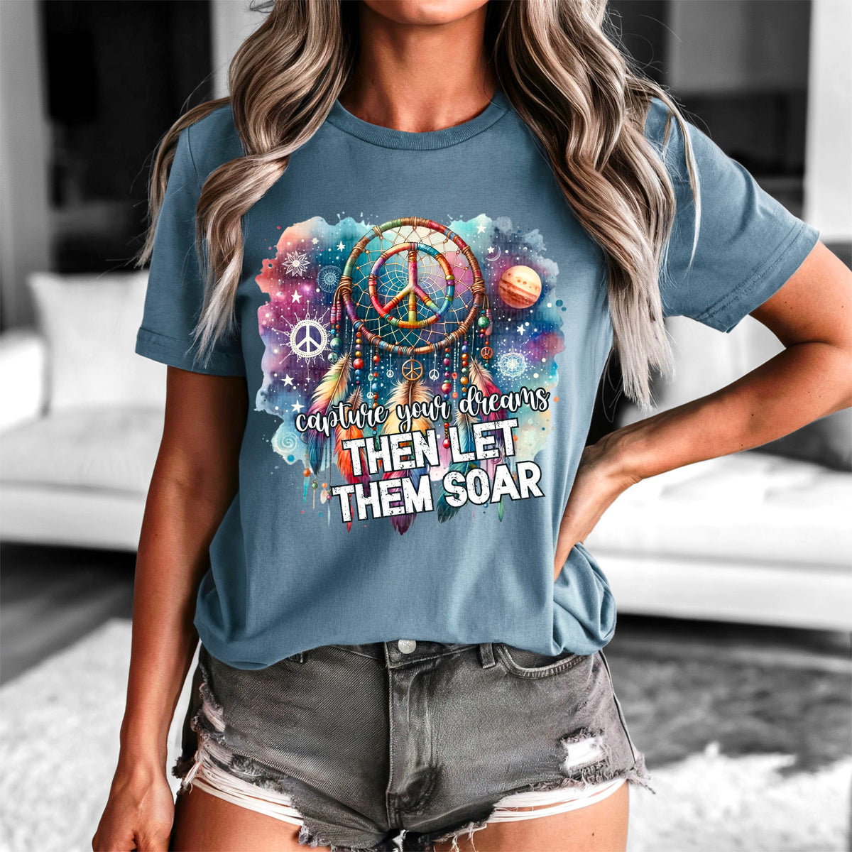 Capture your dreams then let them soar white font 91729 DTF transfer