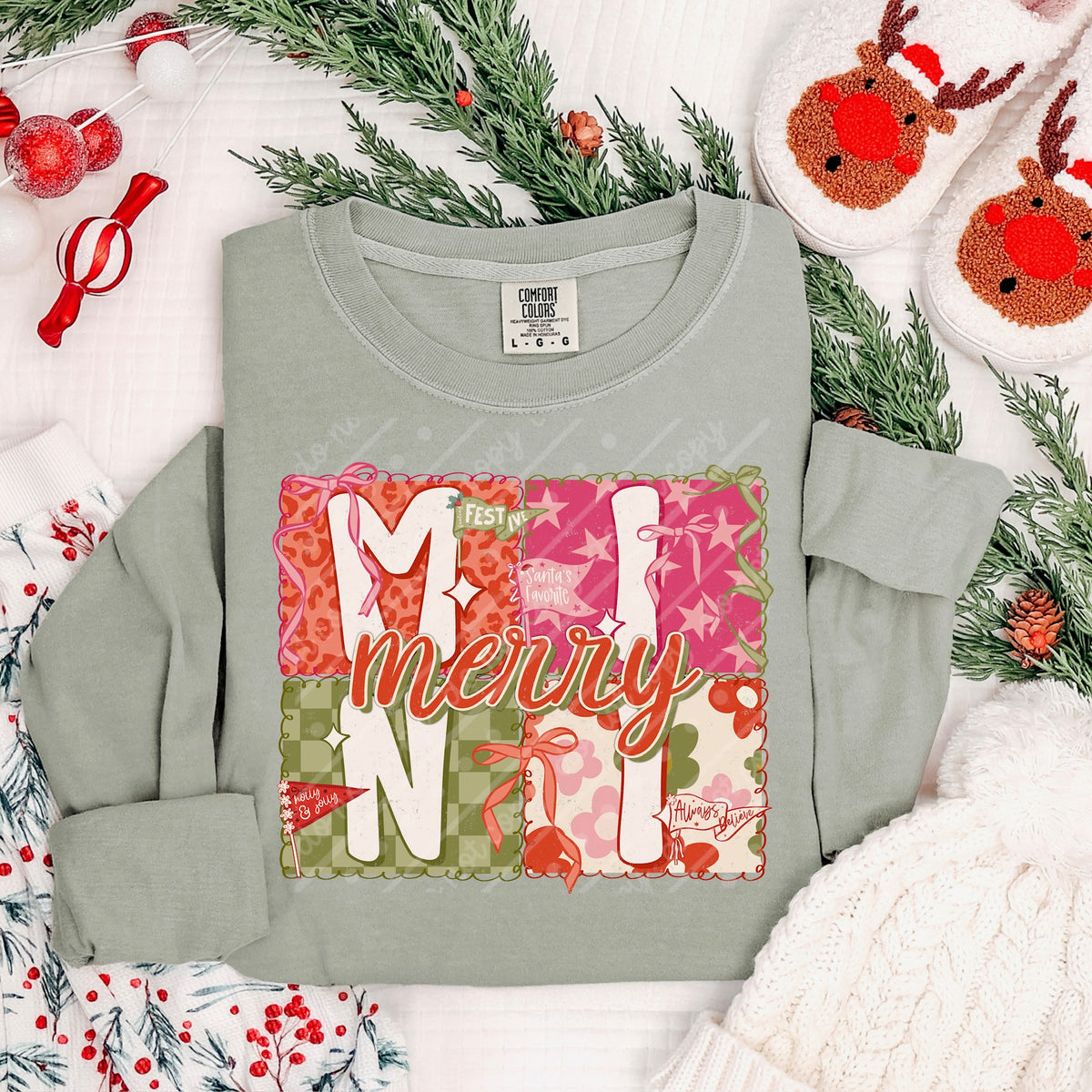 Merry Mini blocks (scarlow) DTF transfer