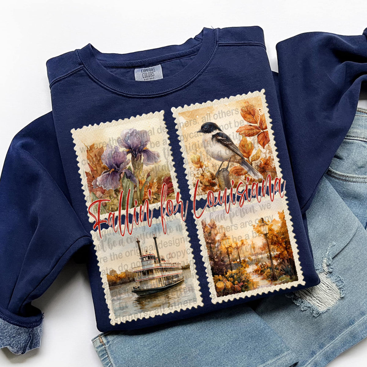 Falling For Lousiana Fall Stamps (TTD) DTF transfer