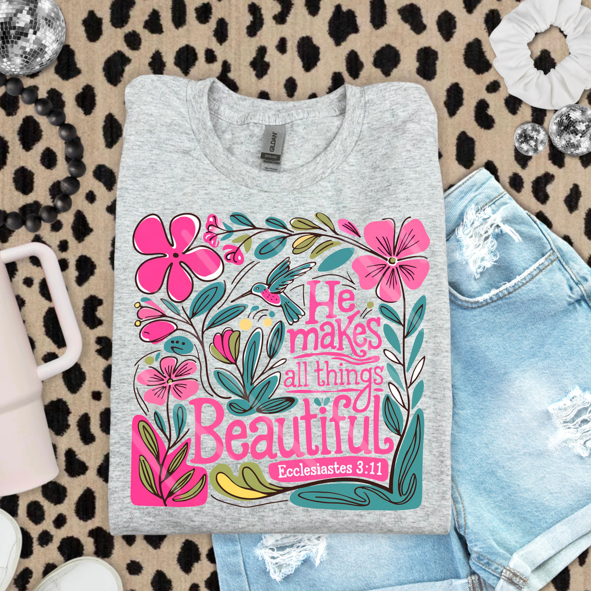 He Makes All Things Beautiful Abstract Florals DTF transfer