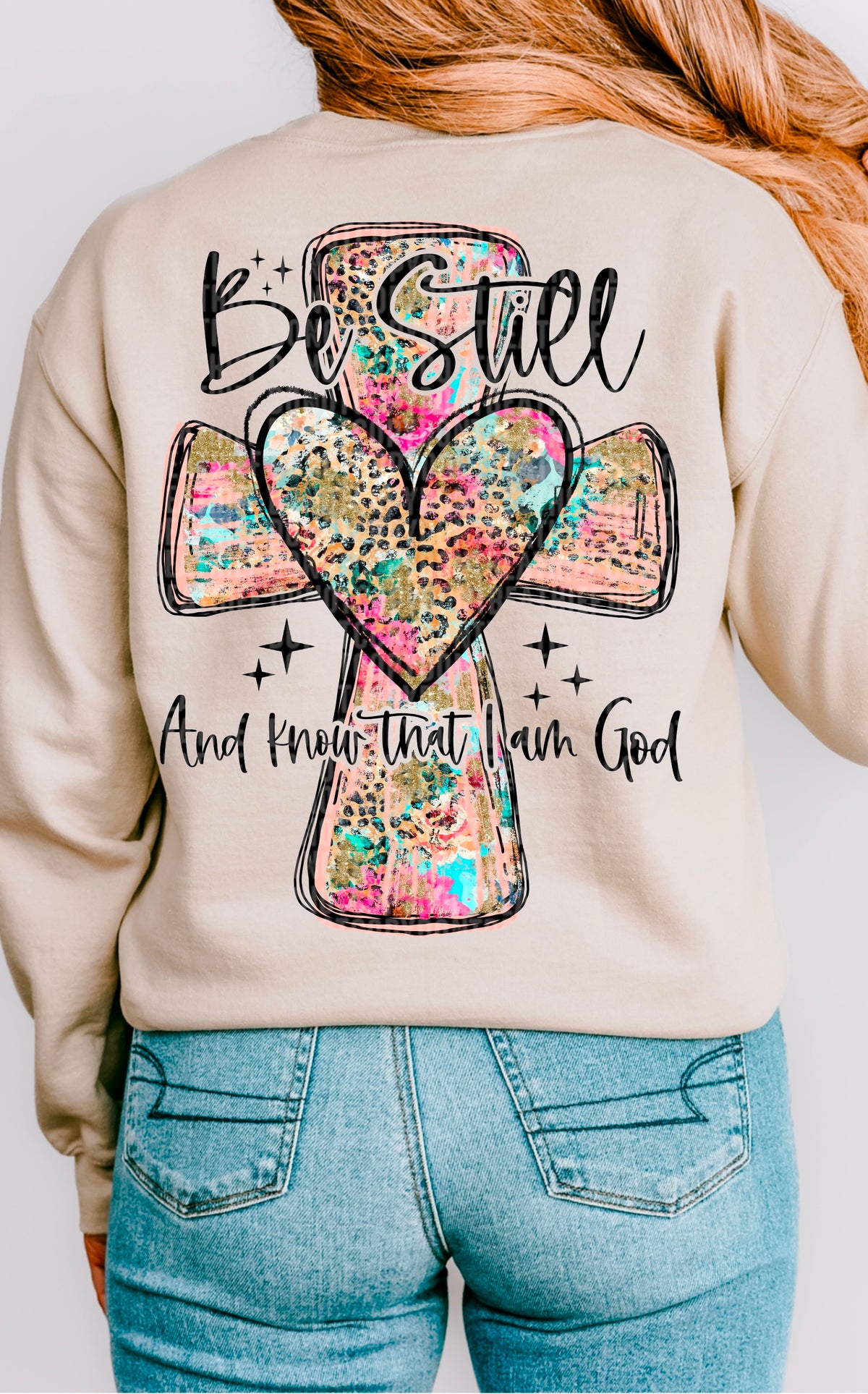 Be still and know that I am god black font 93341 DTF transfer