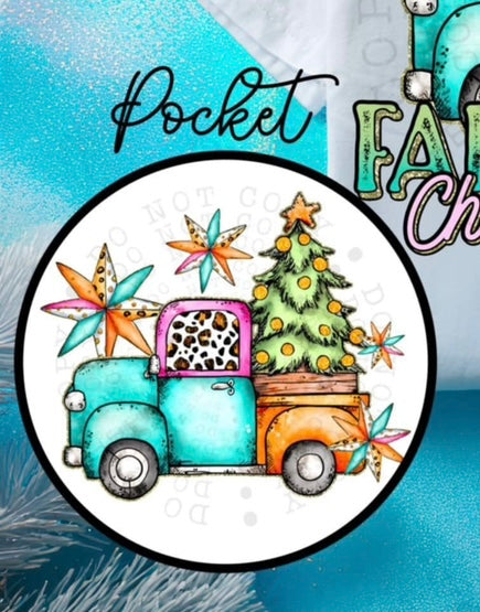 Farm fresh Christmas tree pocket 106456 DTF transfer