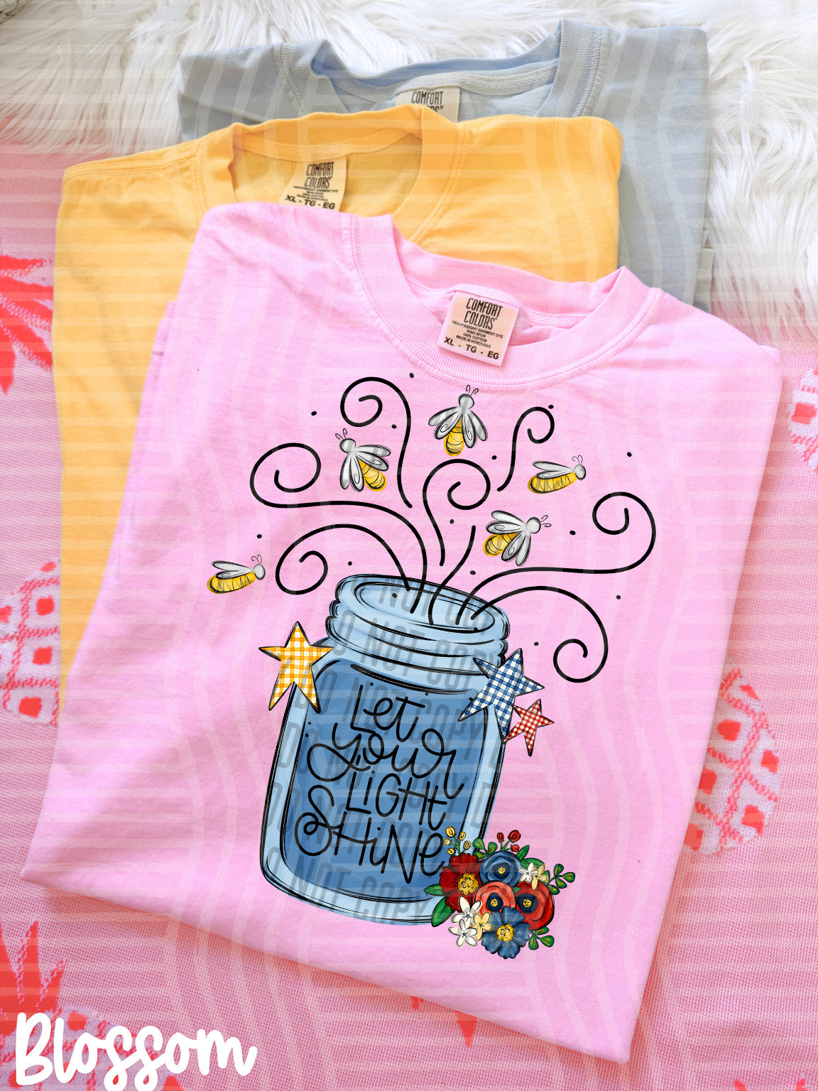 let your light shine jar plaid stars (caplinger) DTF transfer
