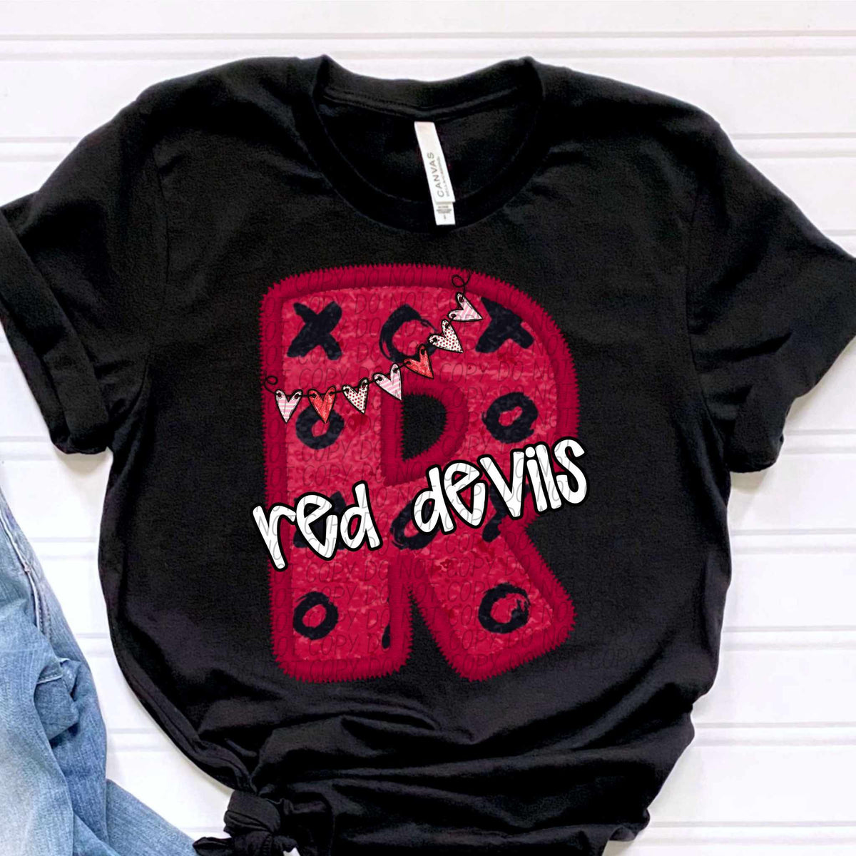 R Red Devils valentine (CITY) 79047 DTF transfer