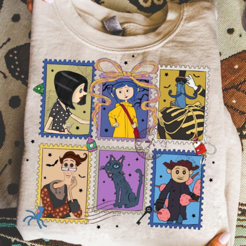 Caroline Stamps with bow Collage DTF transfer