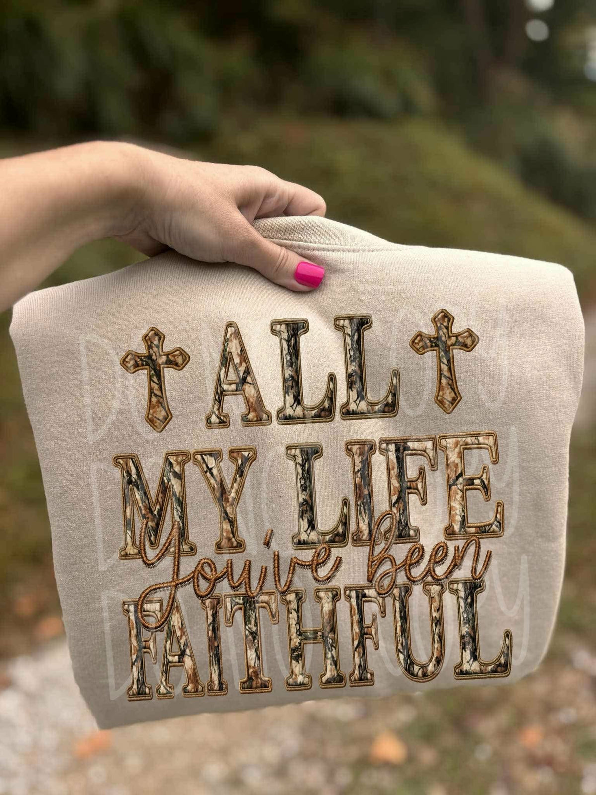 All My Live I’ve Been Faithful faux embroidery leopard (PH) DTF TRANSFER