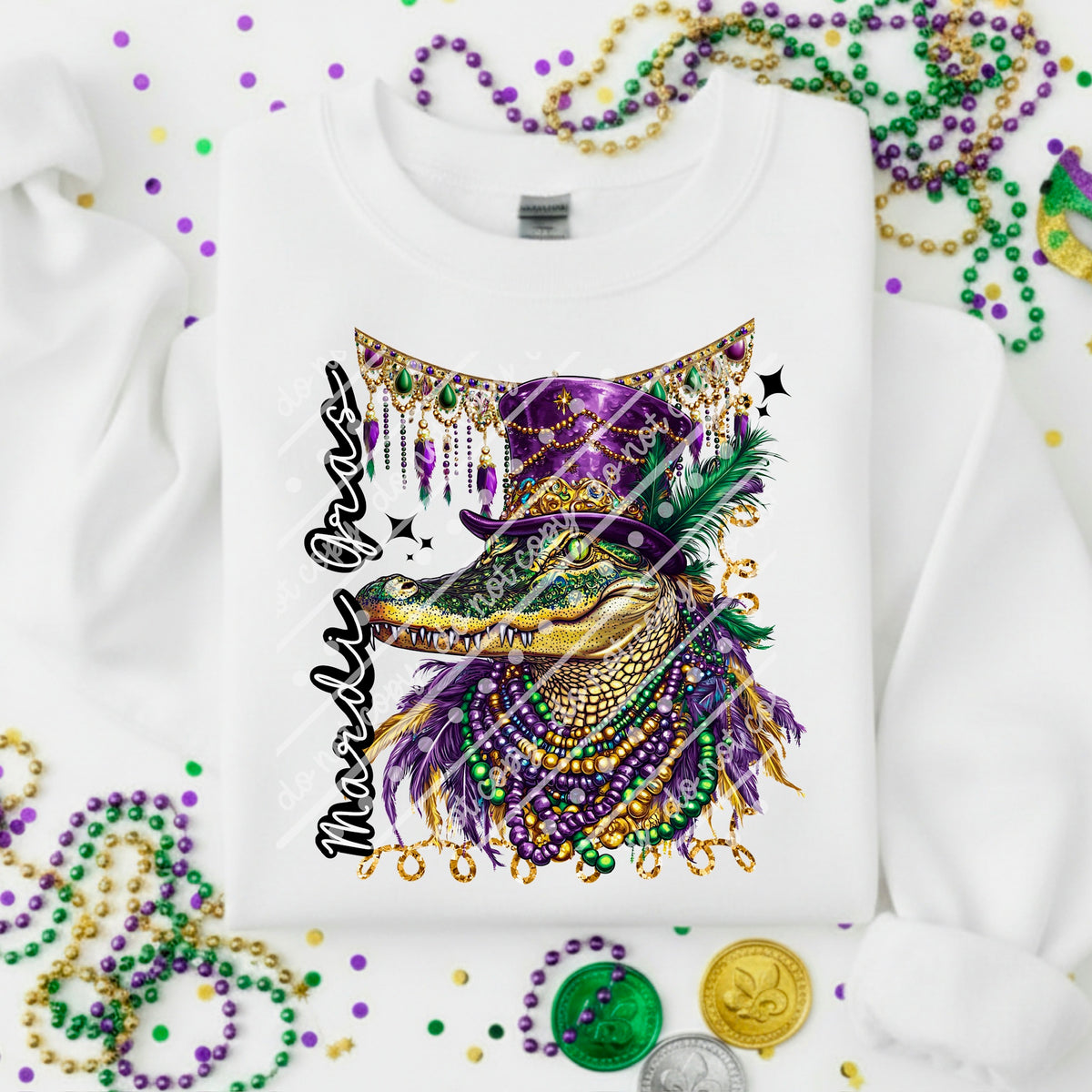 Mardi Gras crocodile (exclusive) DTF Transfer