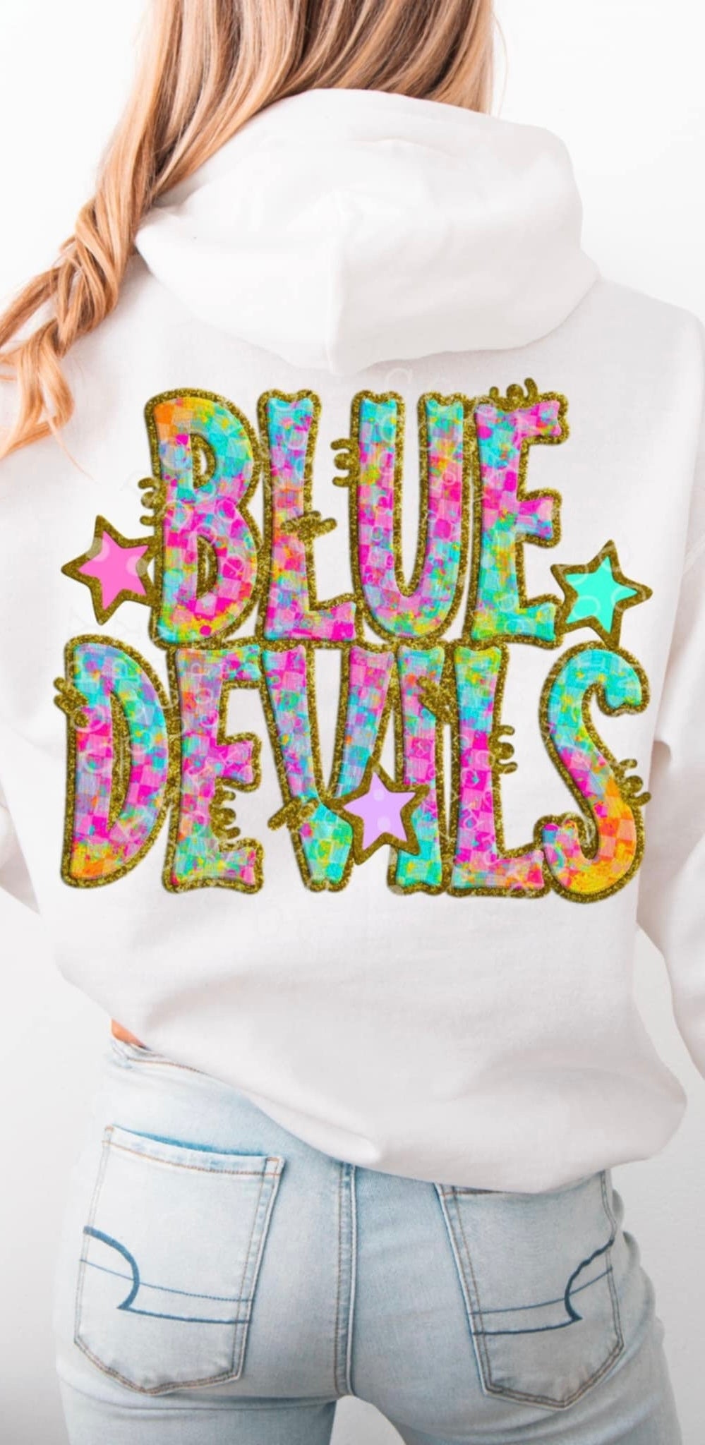 Blue devils colorful checkered (C’s) 91488 DTF transfer