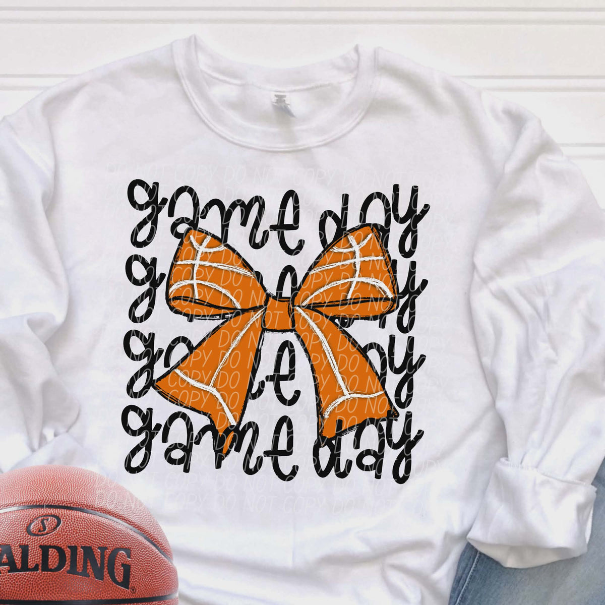 Game day basketball bow (city) DTF transfer