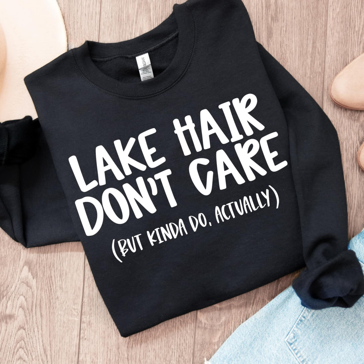 Lake hair don’t care WHITE (CMD) 99590 DTF transfer