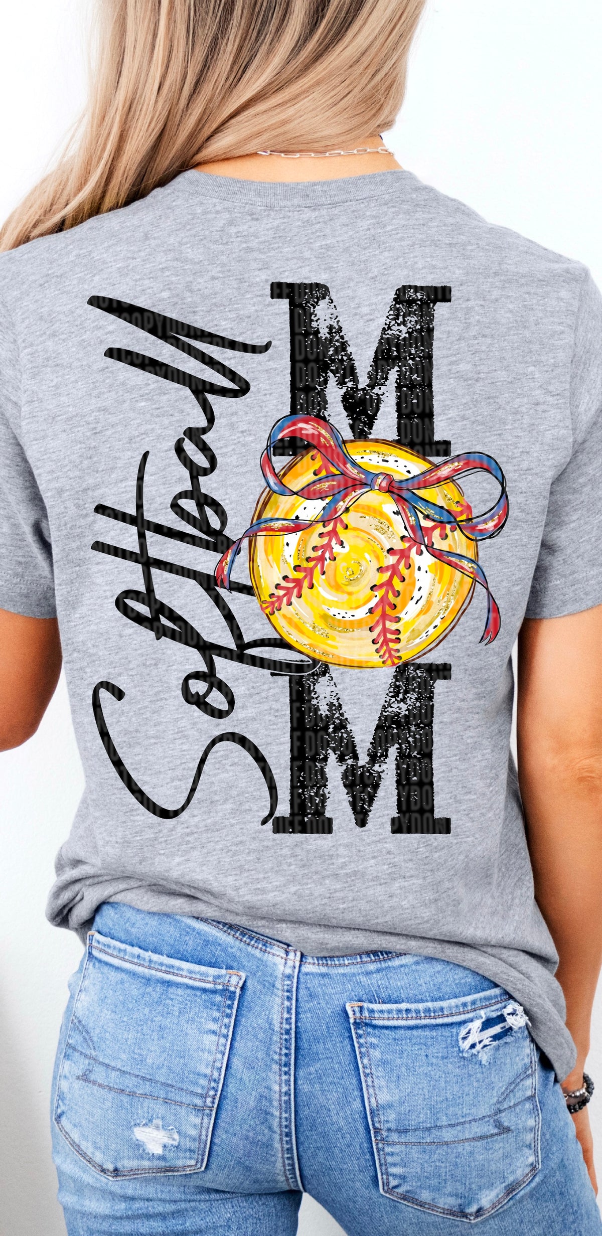 Softball mom black font 100138 DTF transfer