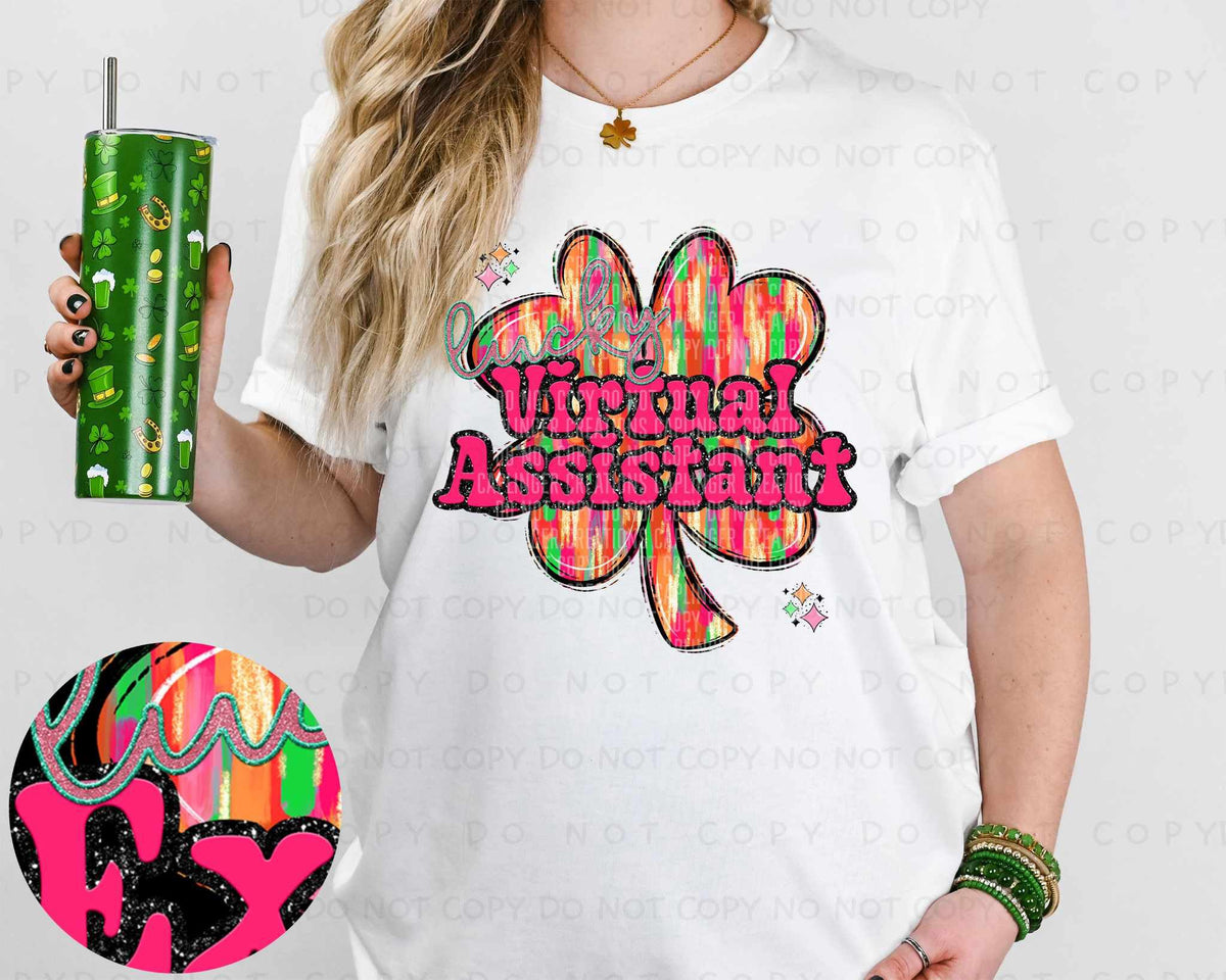 Virtual assistant brushstroke clover (Caplinger) 80356 DTF transfer