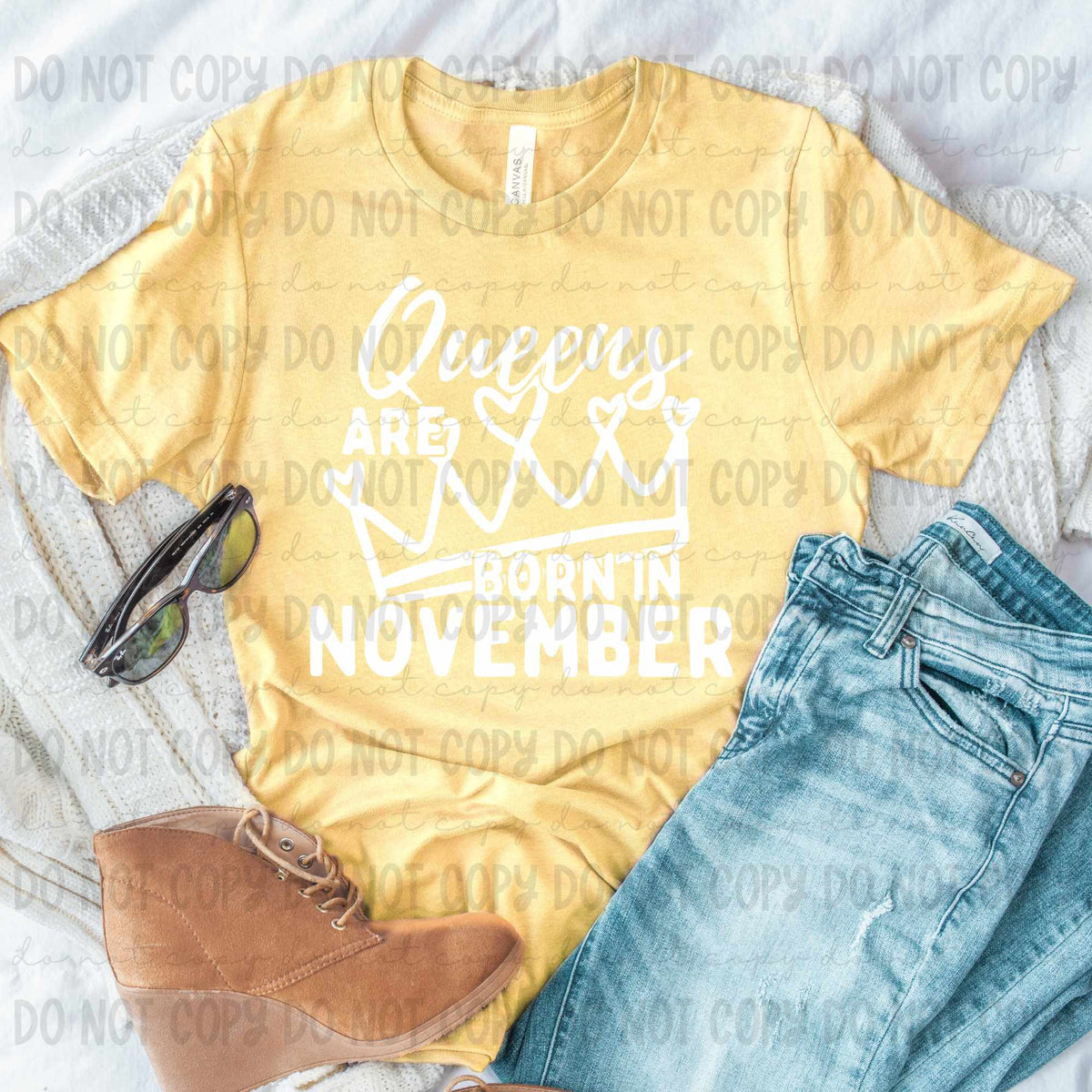 Queens are born in November WHITE (REVEL) 79738 DTF transfer