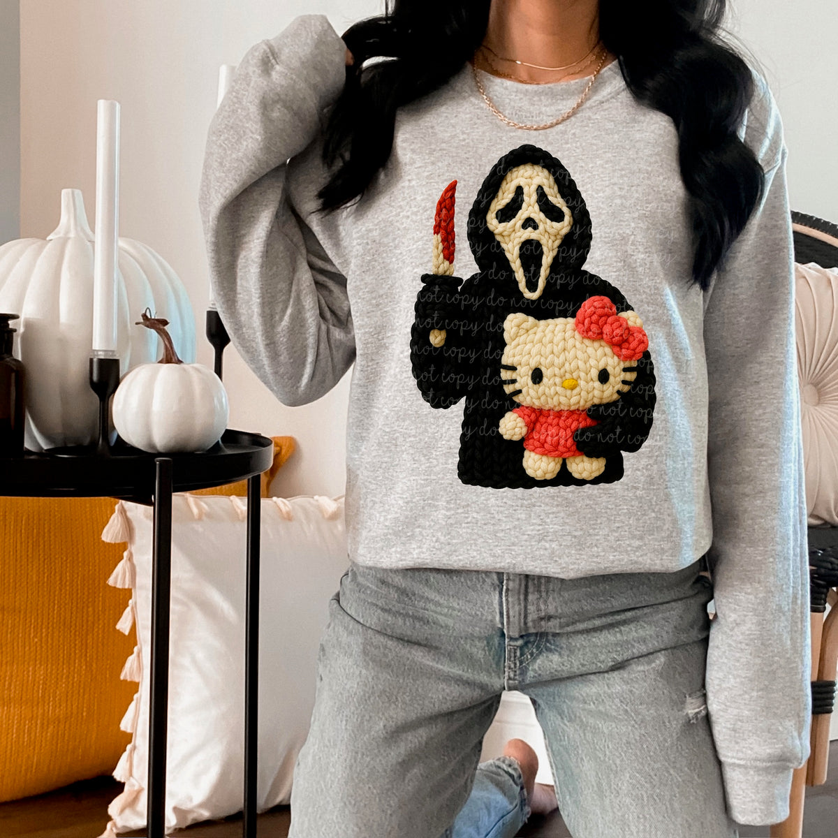 Ghost holding kitty 115462 DTF transfer