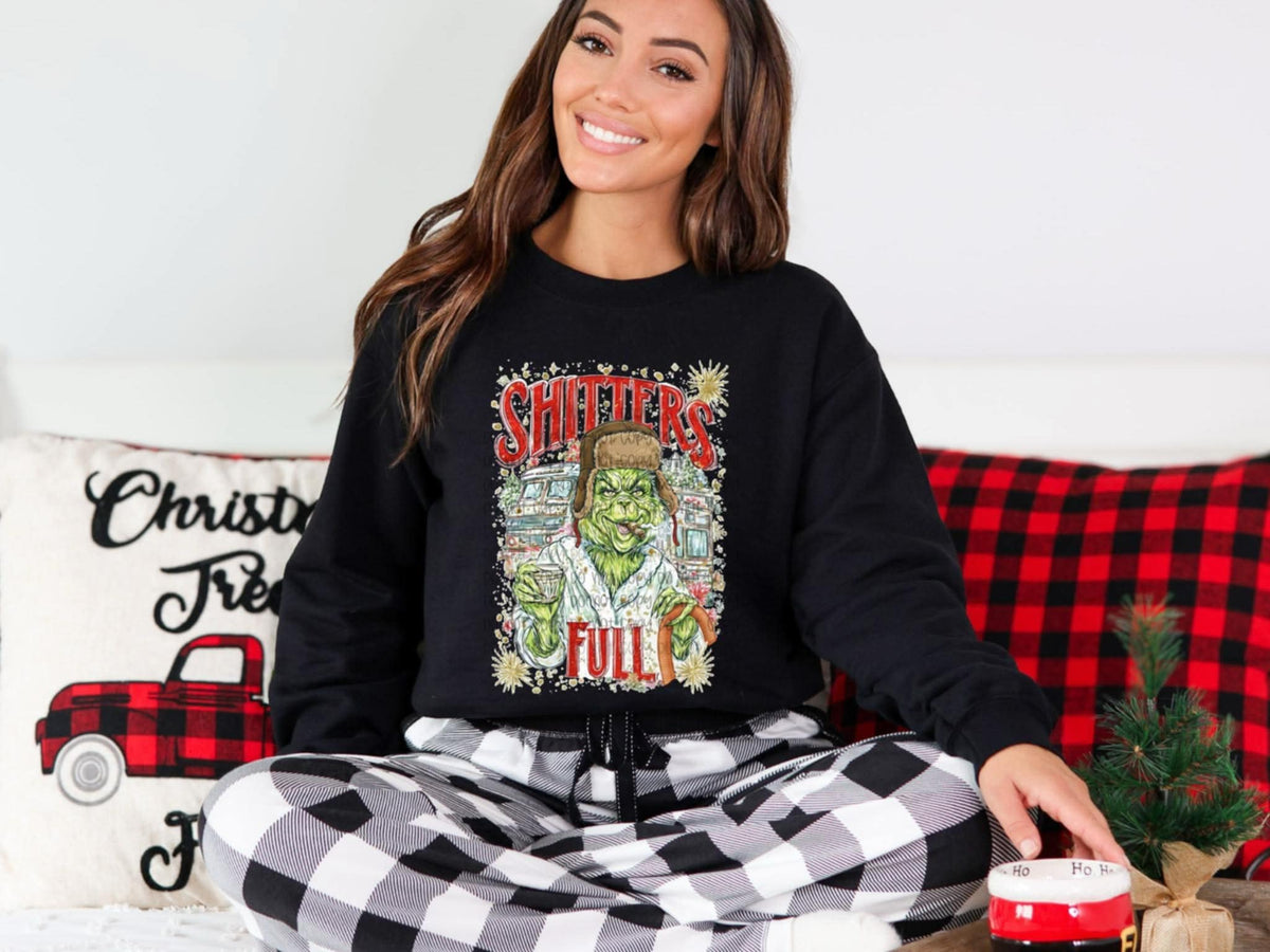 Shitters Full green guy Christmas SSD DTF transfer
