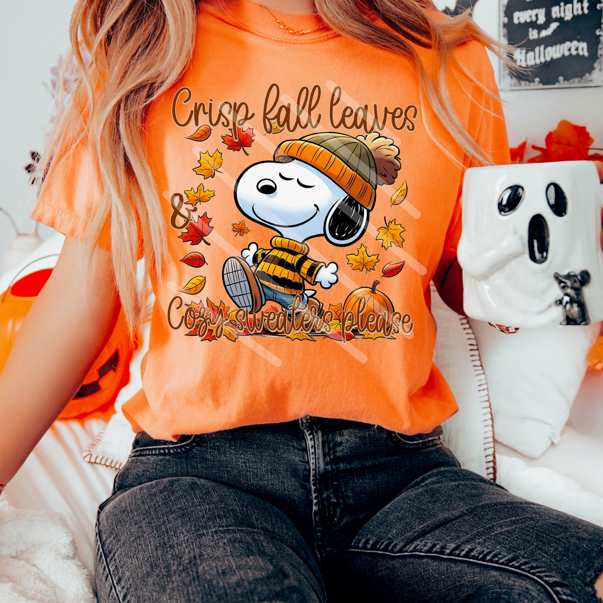 Crisp Leaves Cozy Sweaters Please 114130 DTF transfer