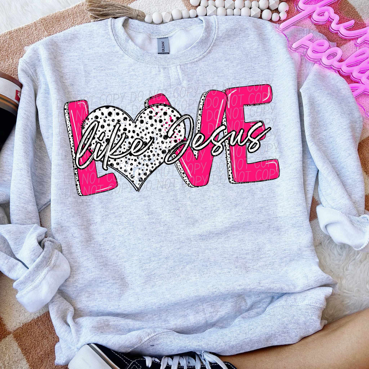 Love like Jesus black outline (CITY) 75752 DTF transfer
