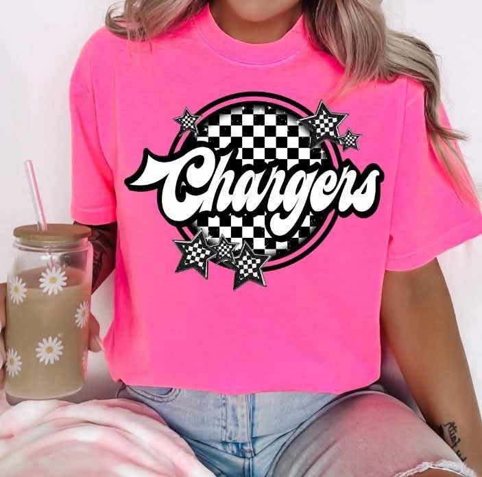 Chargers checkered circle (S&G) 82376 DTF transfer