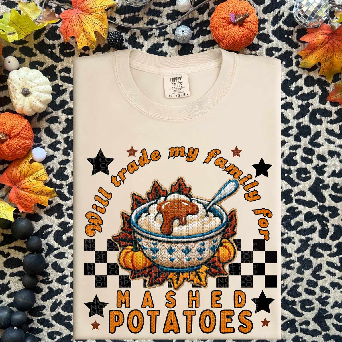 Will trade my family for mashed potatoes (HW) 60081 DTF transfer