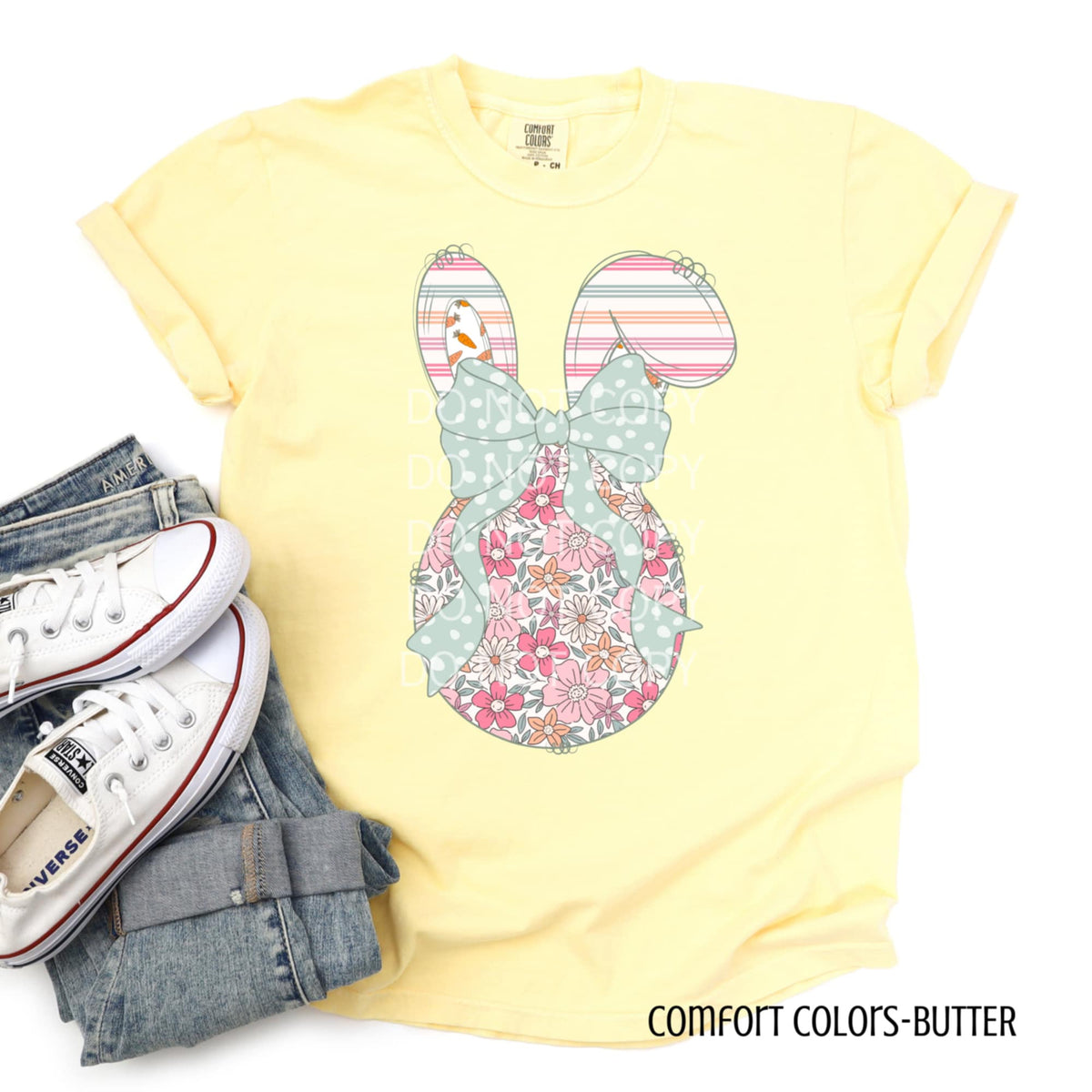 Bunny blue bow (CSG) 87966 DTF transfer