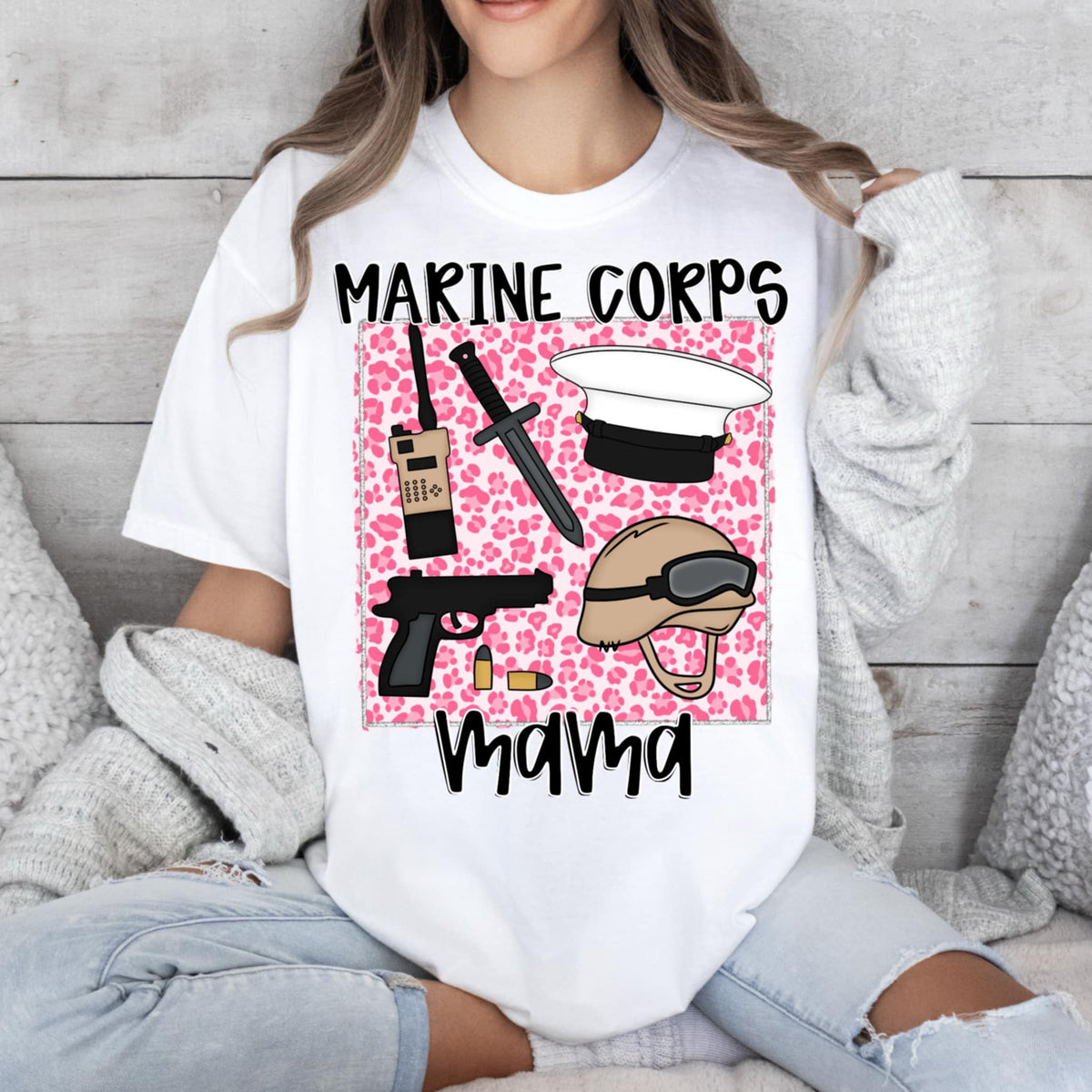 Marine corps mama pink leopard (CMD) 92174 DTF transfer