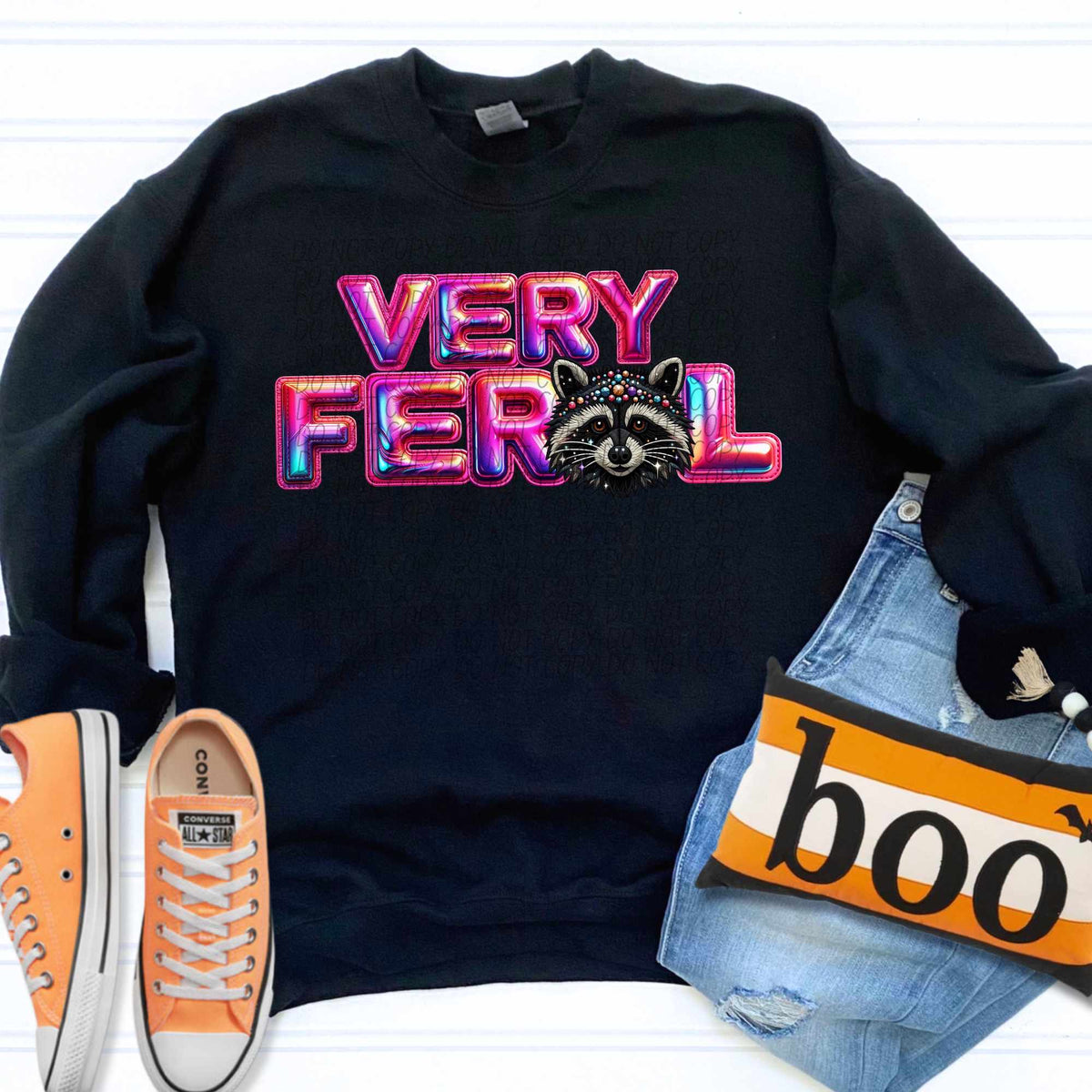 Very feral raccoon (CITY) 55907 DTF transfer