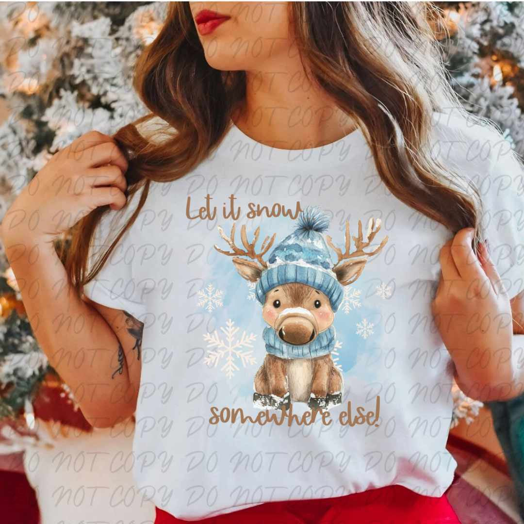 Let it snow somewhere else moose (vintage) 67299 DTF transfer
