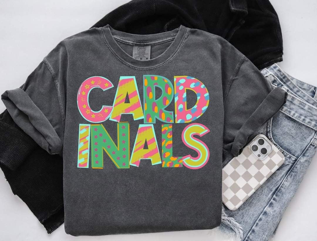 Cardinals patterned font (S&G) 60365 DTF transfer