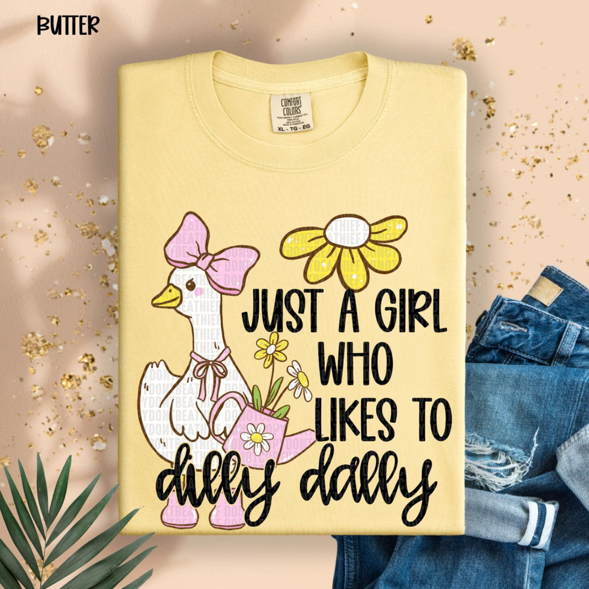 Just a girl who likes to dilly dally goose (SDD) 95658 DTF transfer