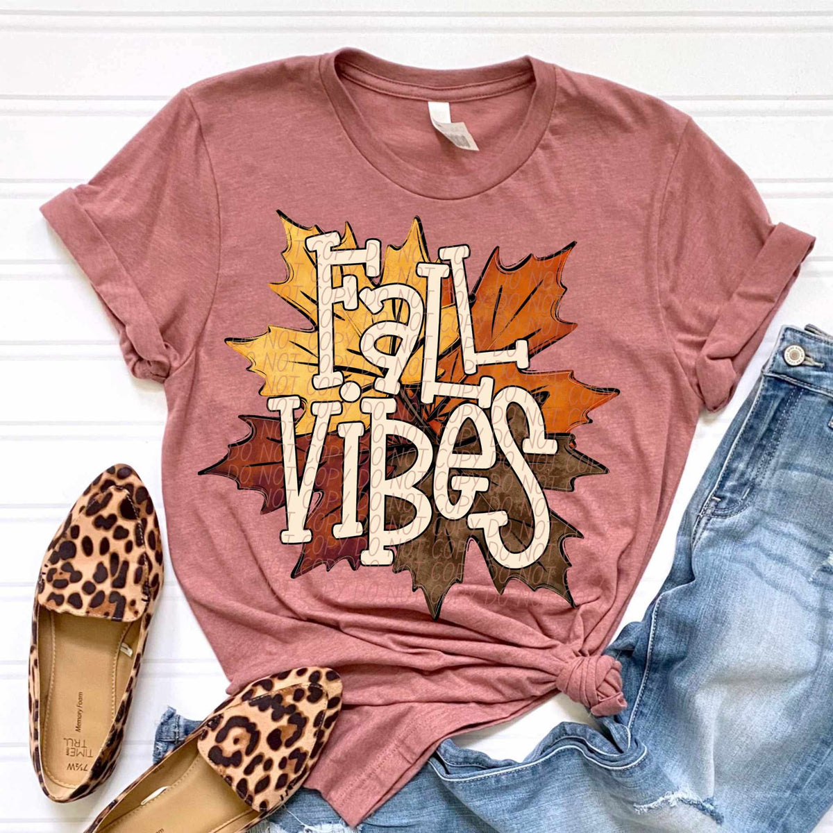 Fall vibes with leaves CITY DTF transfer