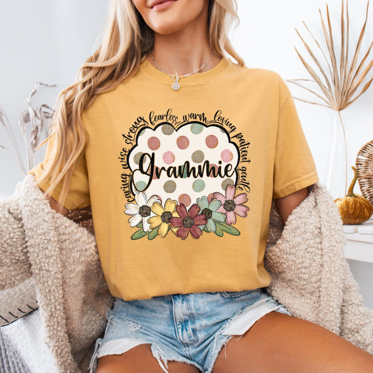 Grammie polka dot background (SDD) 91144 DTF transfer