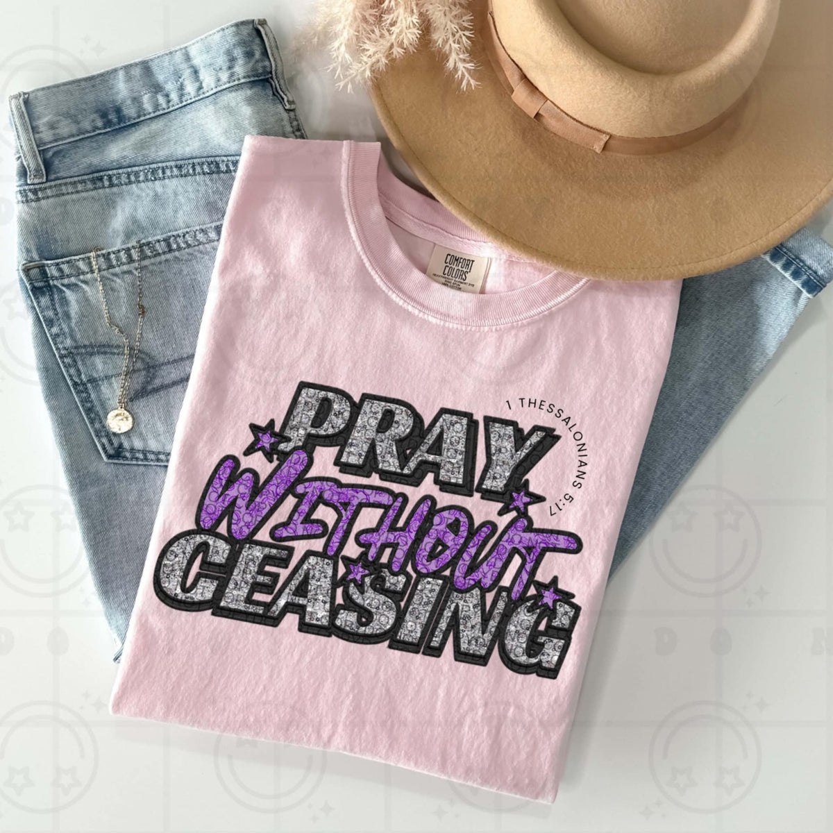 Pray without ceasing purple (HW) 92117 DTF transfer