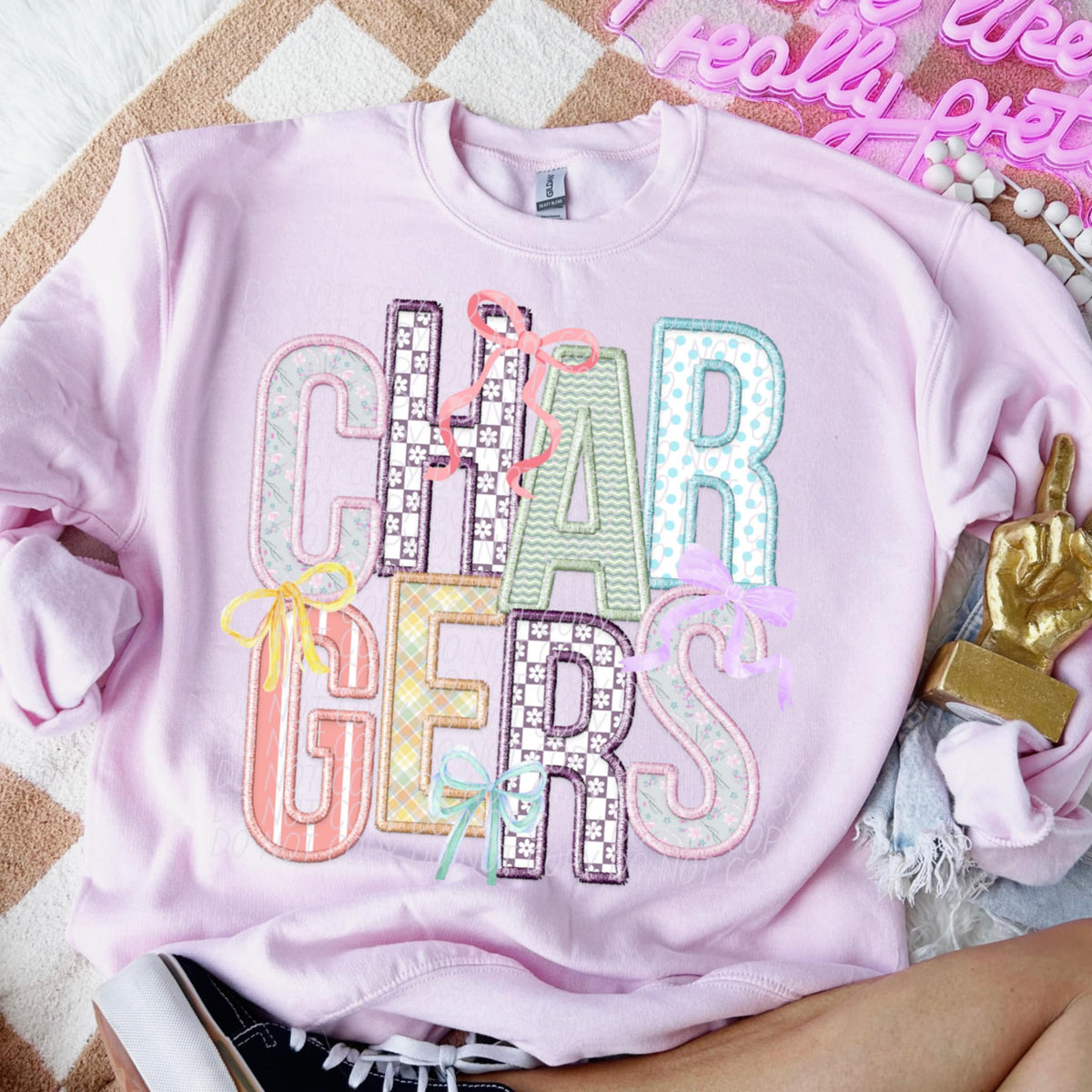 Chargers Spring Bow Mascots (CITY) 97143 DTF transfer