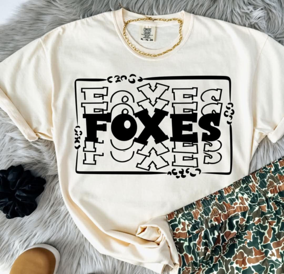 Foxes stacked with frame (S&G) 98059 DTF transfer