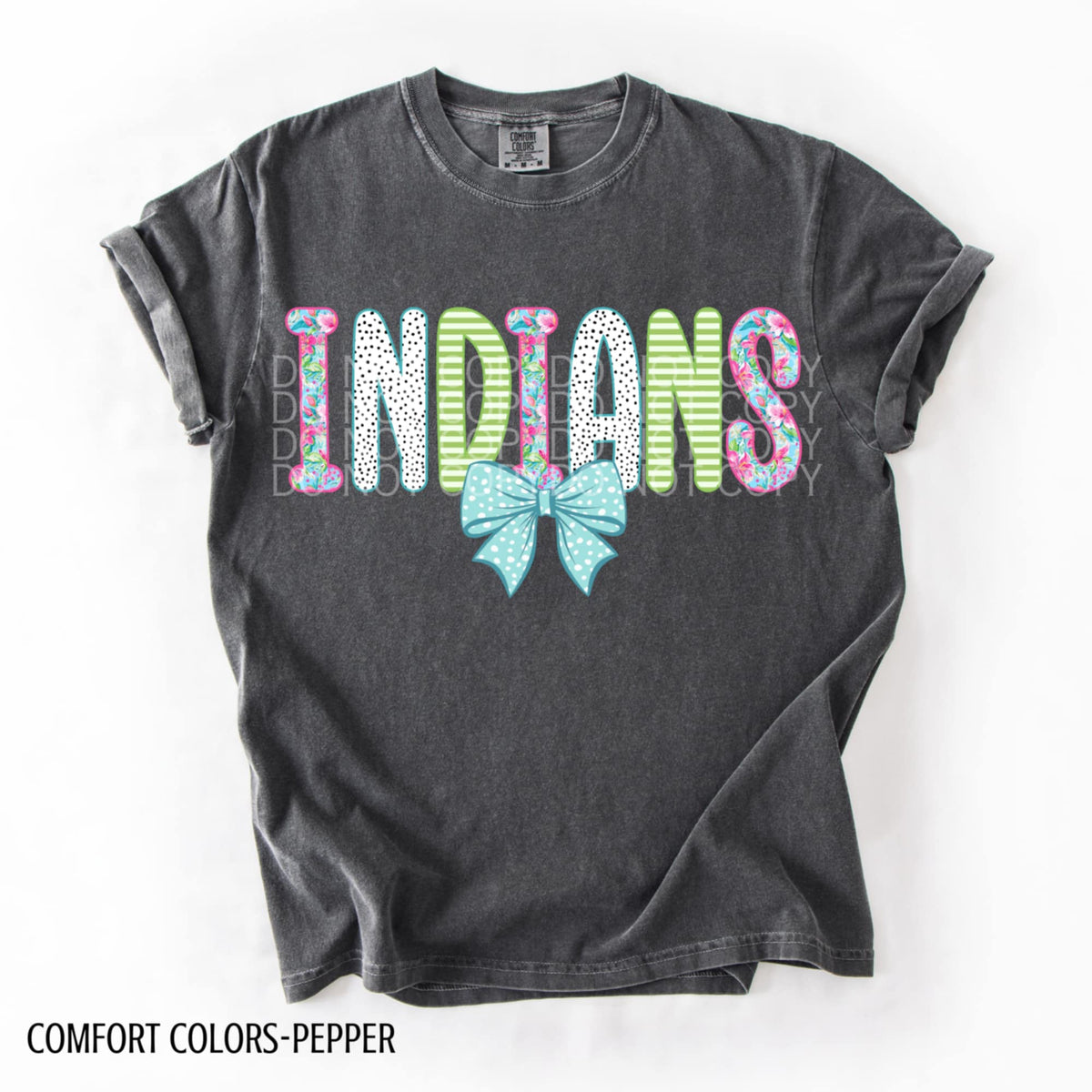 Indians blue bow (CSG) 92419 DTF transfer