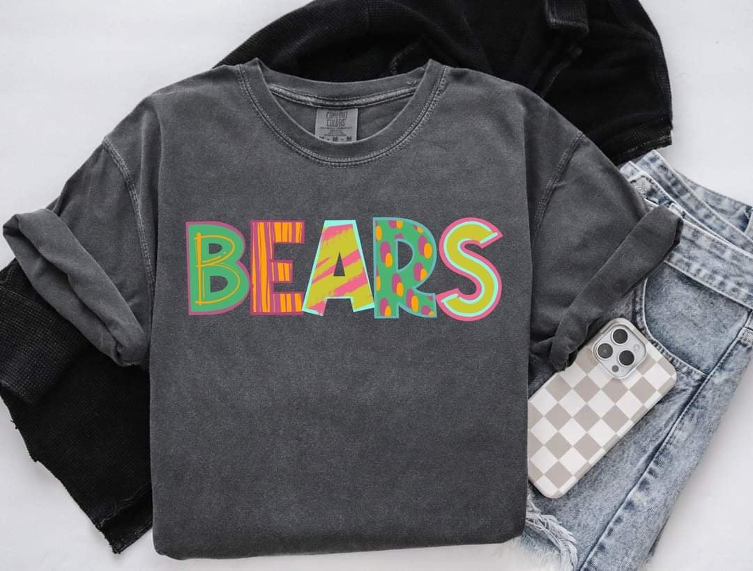 Bears patterned font (S&G) 60342 DTF transfer