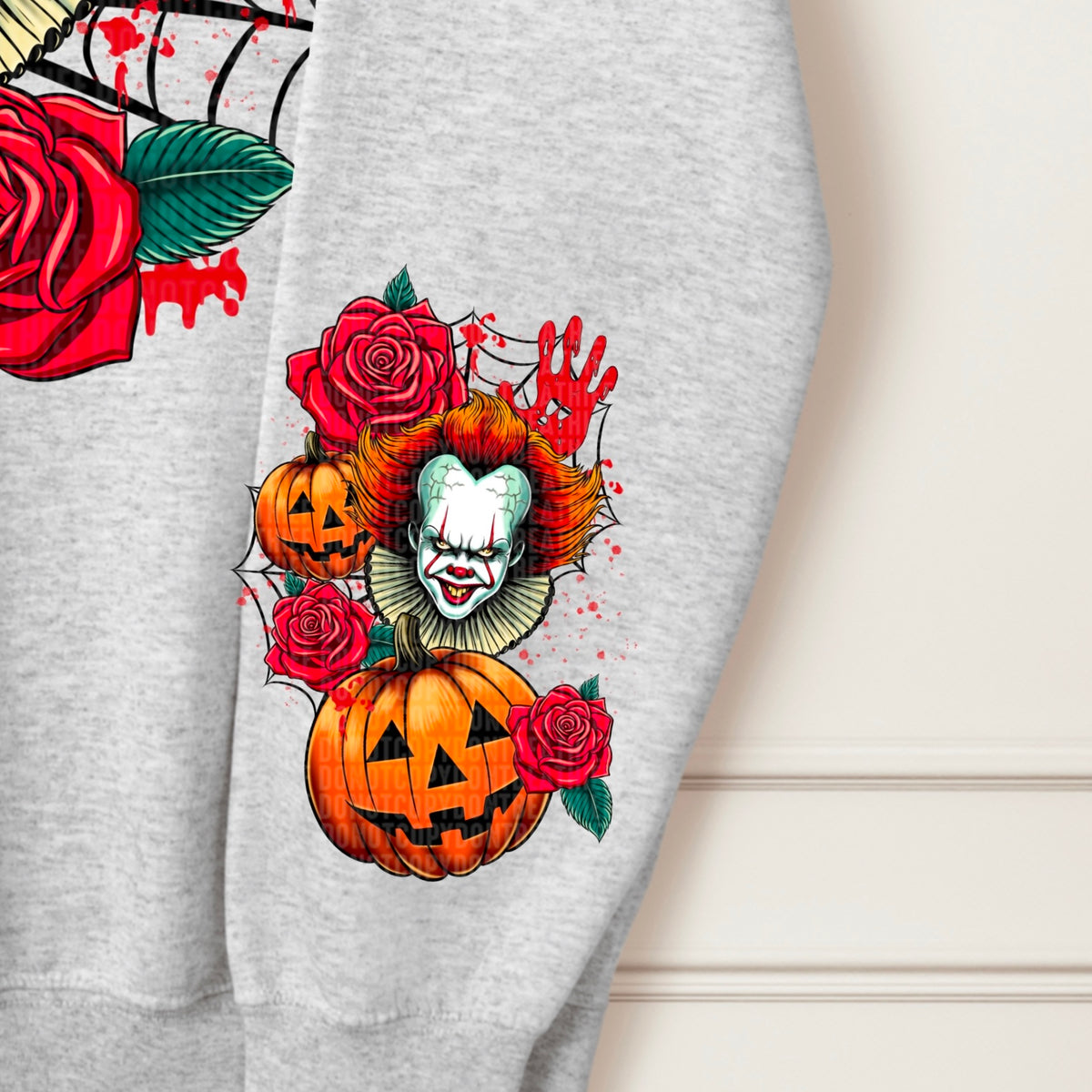 Clown Pumpkin Rose SLEEVE 113237 DTF transfer