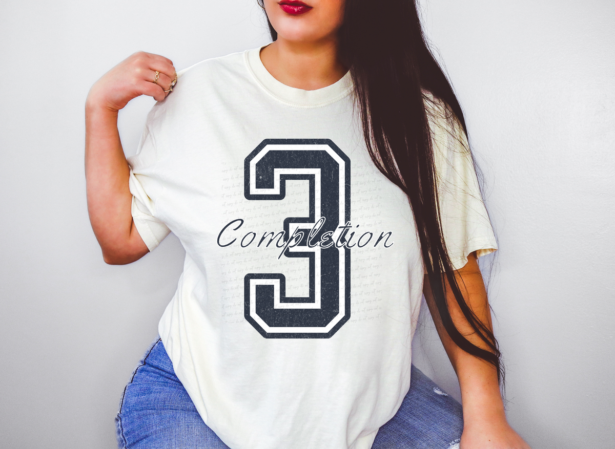 3 Divine Completion Varsity (Front Print) 76972 DTF Transfer